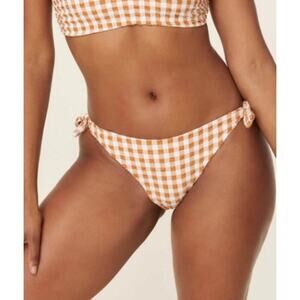 Andie Swim The Mandalay Bikini Bottom in Sparrow Gingham XL NWT